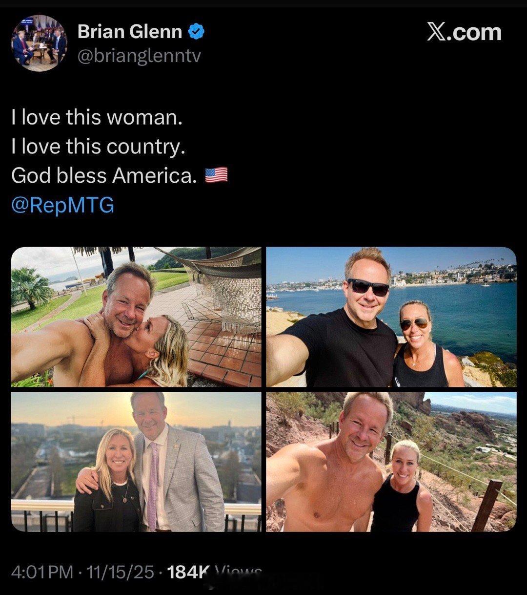 质问泽林斯基为什么不穿西装的Brian Glenn发恩爱照力挺女友。 