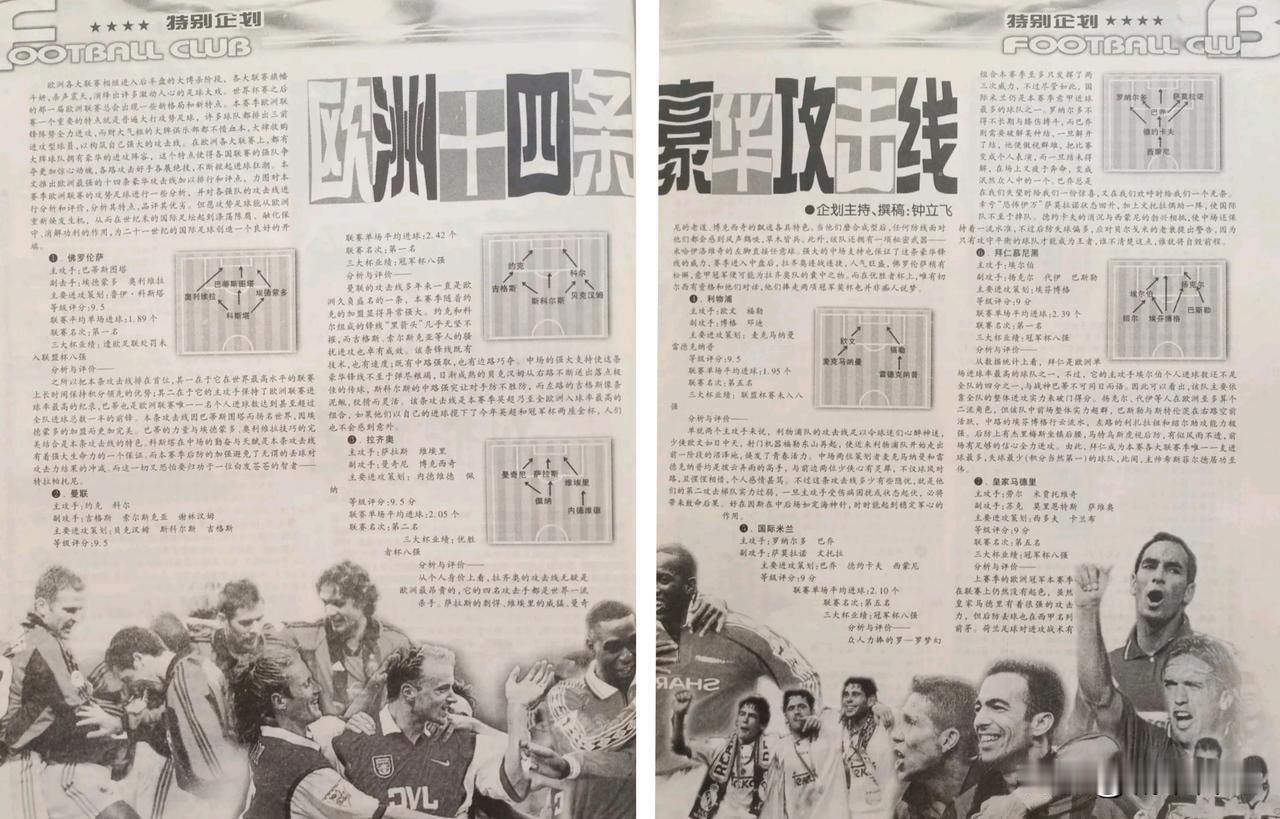 欧洲赛场最强攻击端，你觉得谁最强？想当年，佛罗伦萨、拉齐奥、曼联、皇家马德里、国