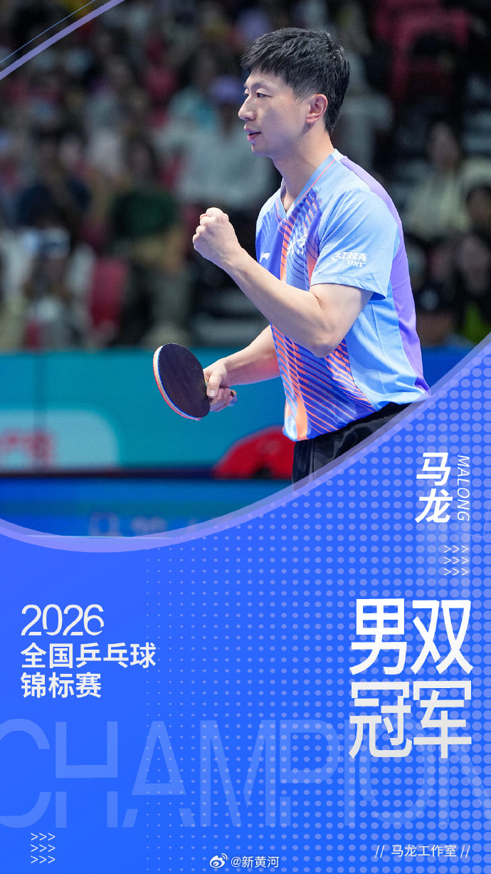 【#工作室祝贺马龙夺双打冠军#】2026全国乒乓球锦标赛男双决赛，马龙/战胜/向