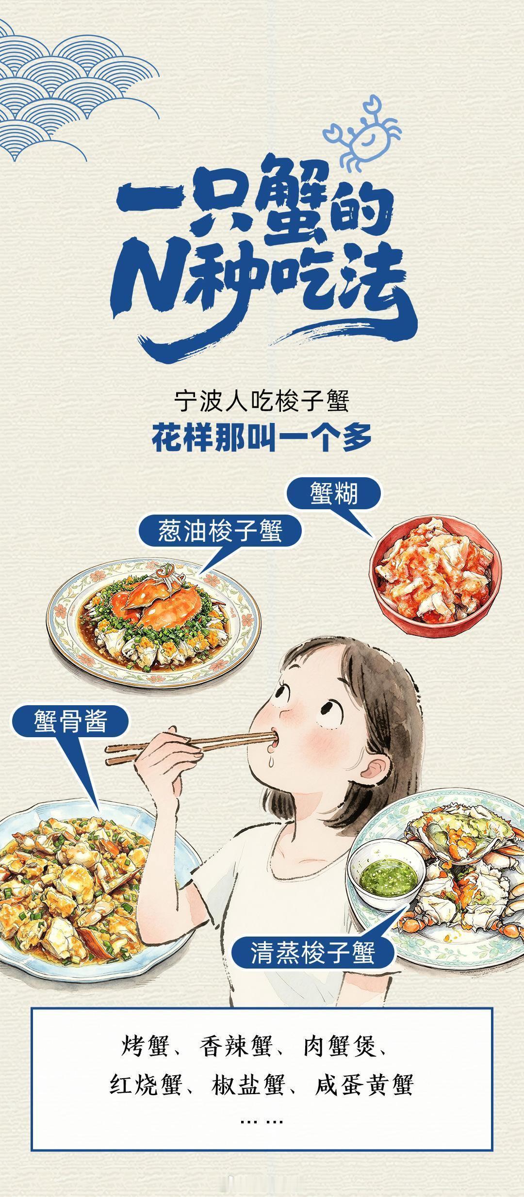 白蟹宁波人餐桌上永远的神 对宁波人而言，白蟹也就是梭子蟹，是海鲜餐桌上无可替代的
