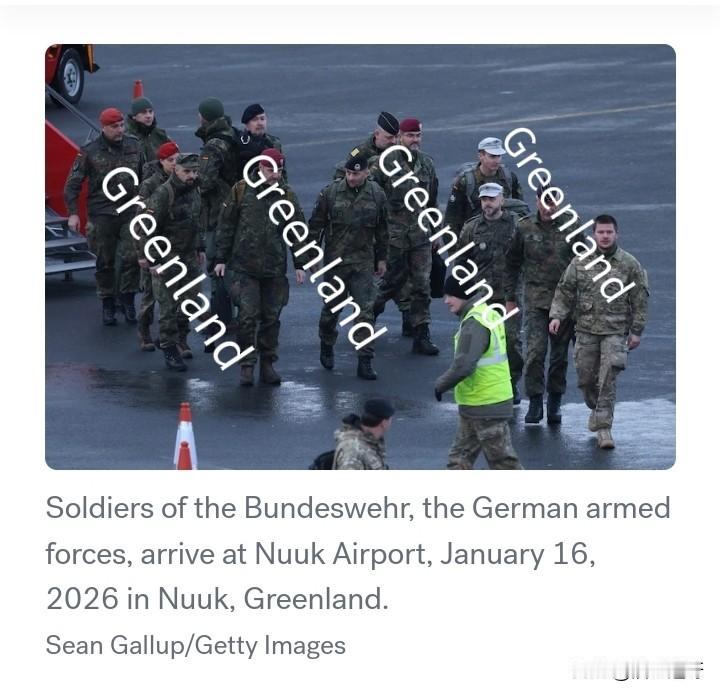 1月16日，德国国防军抵达格陵兰努克机场。
尽管川普一再威胁，而格陵兰岛居民态度