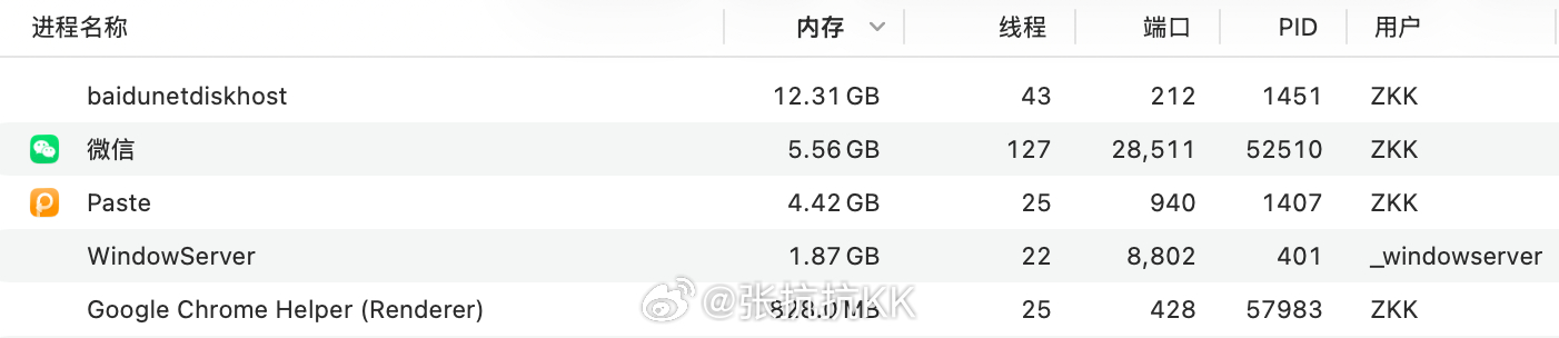 突然感觉好卡，我这台Macbook可是32G统一内存的啊！ 打开任务管理器，发现