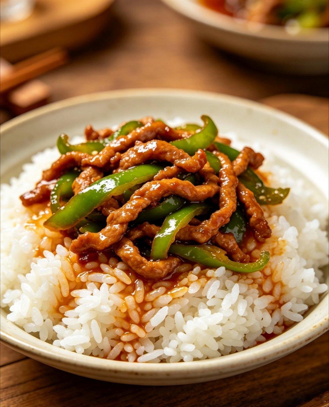 如果大米饭只能配一个菜尖椒肉丝如果大米饭只能配一个菜，我毫不犹豫选尖椒肉丝，这道