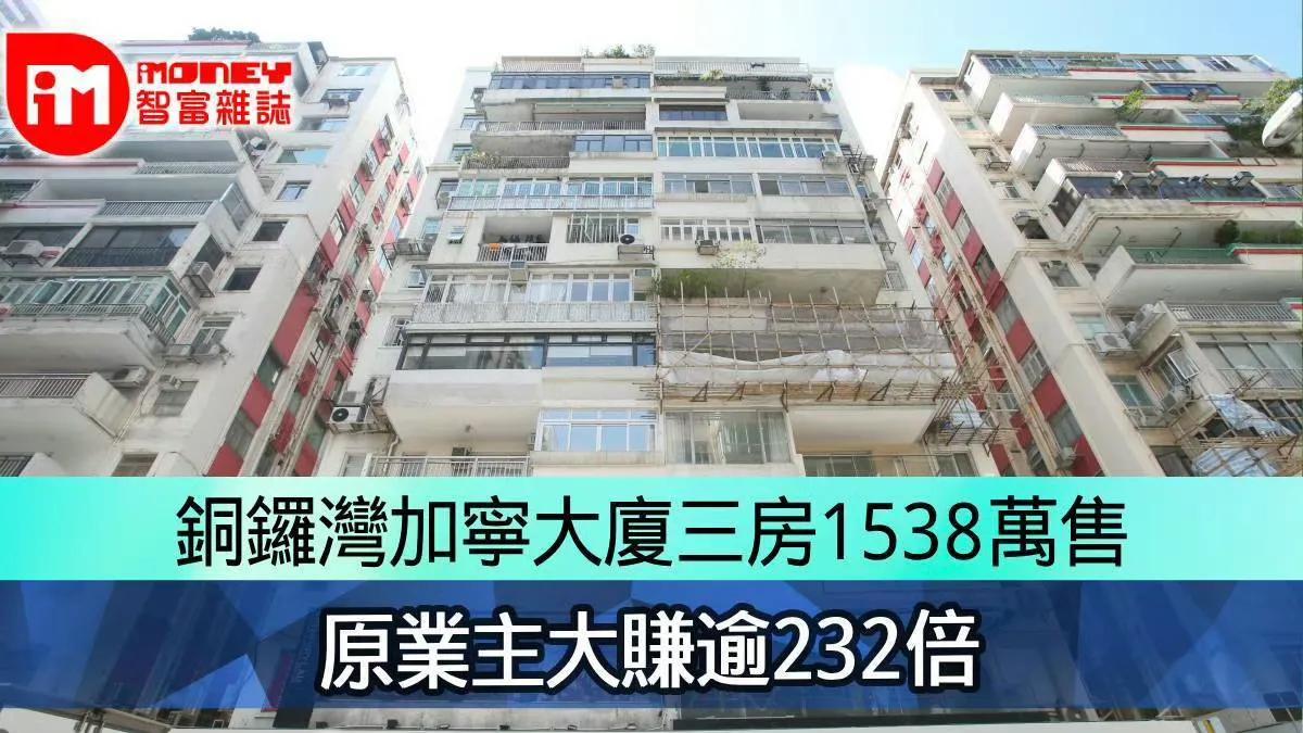 这是香港铜锣湾，建于61年前的房子：加宁大厦。

高层B室，实用面积约112平米