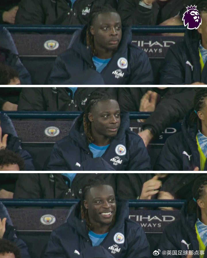 英超官推：当多库得知自己获得全场最佳球员时🥰曼城3比0利物浦 ​​​