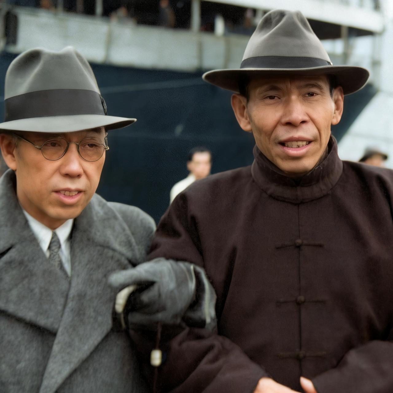 1949年，杜月笙离开上海，踏上香港的土地，几位亲信到码头上迎接他，一张罕见的留