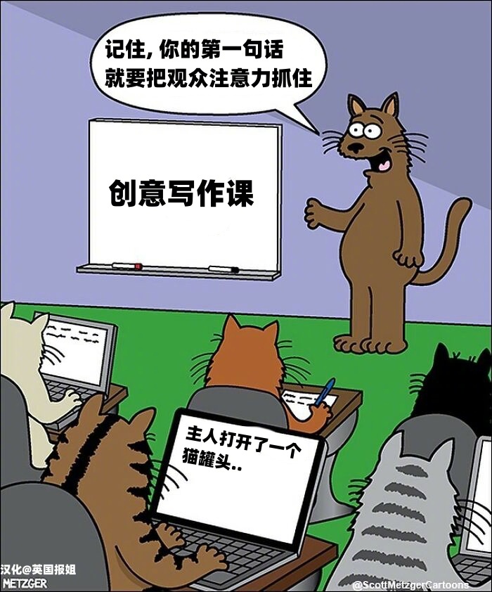漫画家Scott Metzger受自家猫猫启发创作的一些“猫猫漫画”！精准刻画[