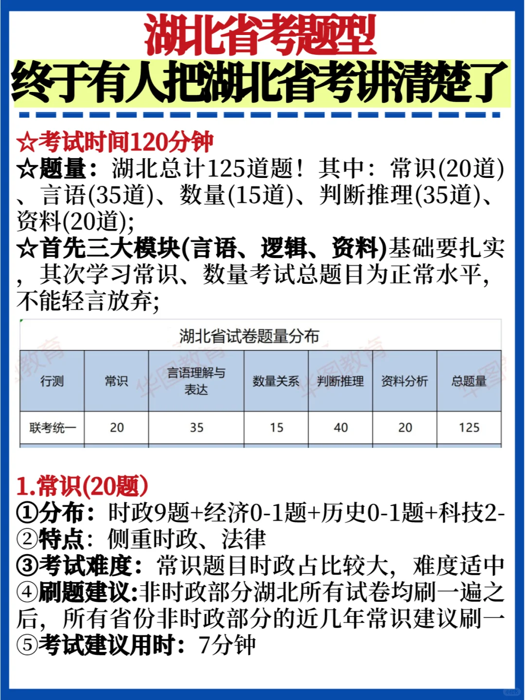 🔥算是玩明白了✅湖北省考笔试题型大汇总