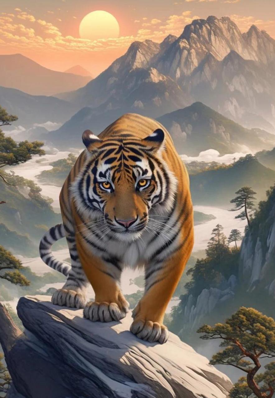 下联：虎啸九州气象新。

（图片来自网络）