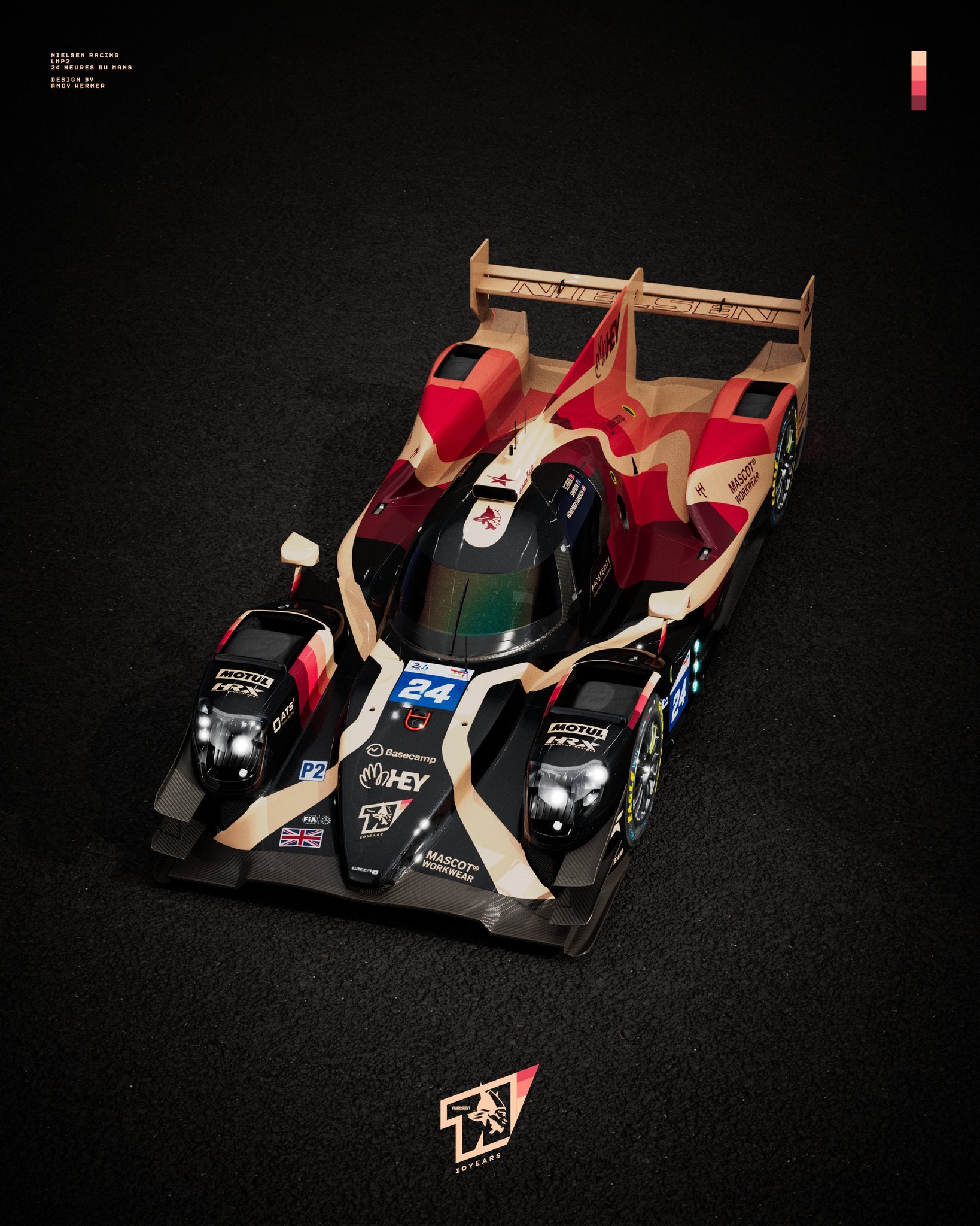 Nielsen Racing公布2024#勒芒24小时耐力赛# 特别涂装，纪念车