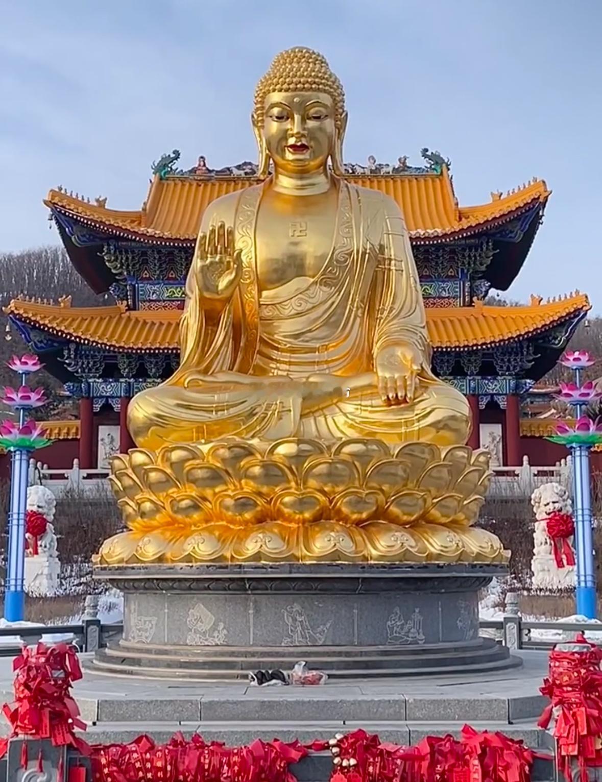 一瞻庄严金像🙏愿扫除生活所有阴霾，家人安康，诸事称心。 ​​​