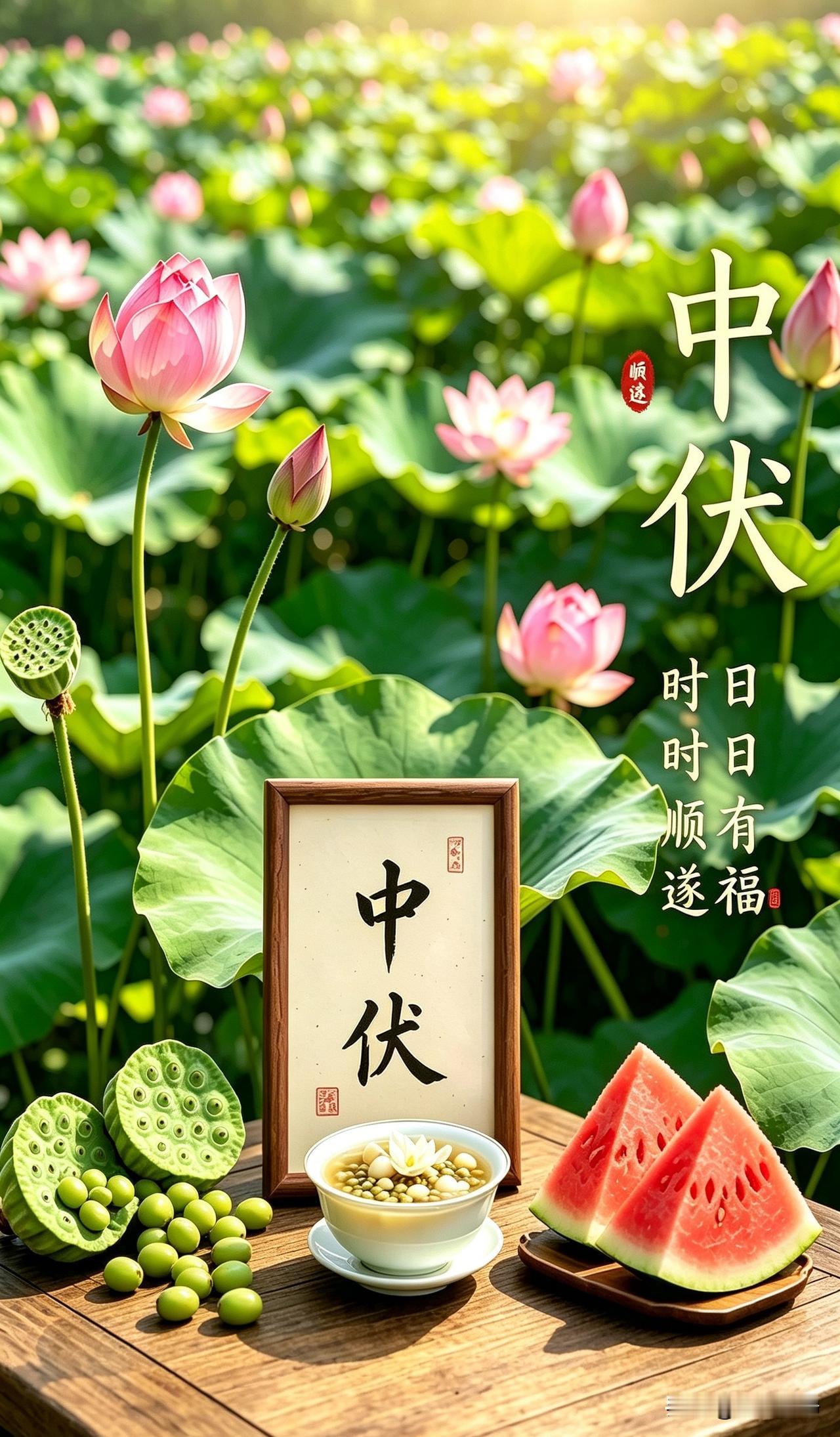🌼²⁰²⁶/₀₇.₂₅ᵕ̈ᵕ̈中伏｜盛夏早安☀️🍒🍑☕️🍃
中伏逢细雨，