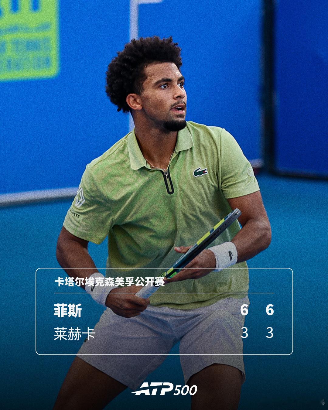 菲斯重返巡回赛四强💪ATP500卡塔尔埃克森美孚公开赛1/4决赛，菲斯以6-3