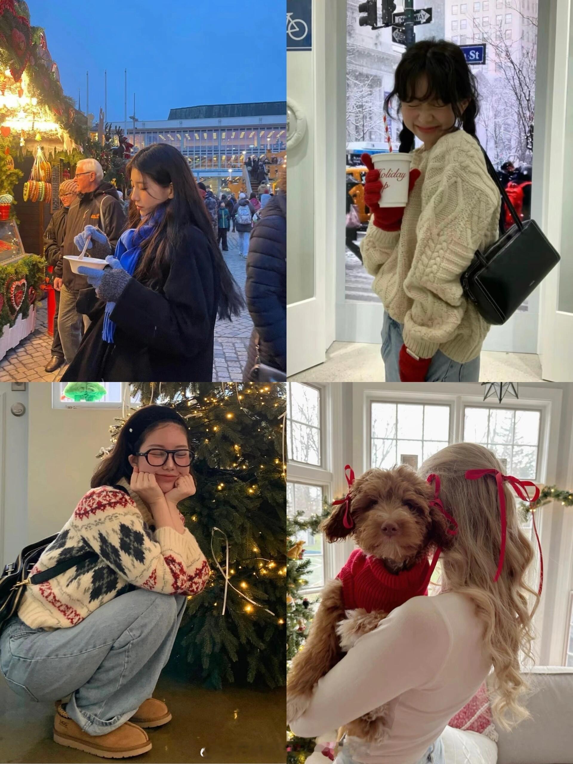 一些韩女圣诞节拍照模板 🎄🧑🎄🎈 