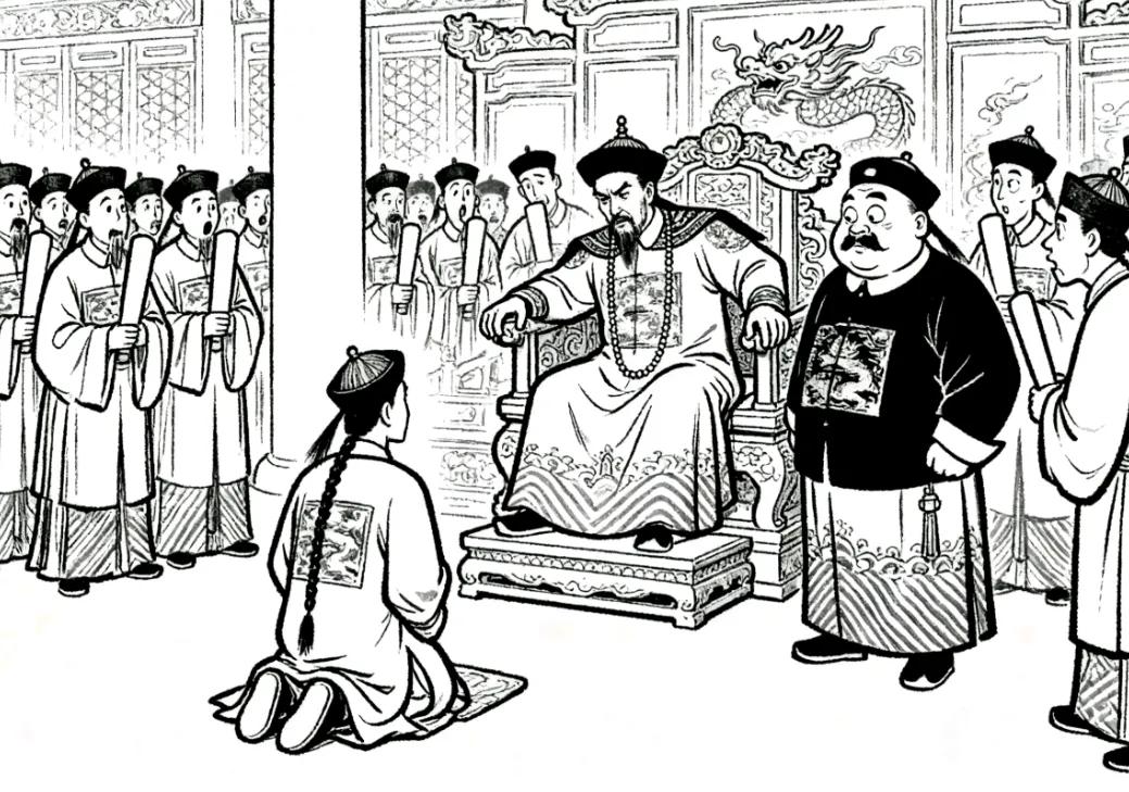 一日上朝，刘墉跪地说：“皇上，您犯下大罪，给我50000银子，当封口费！”乾隆一