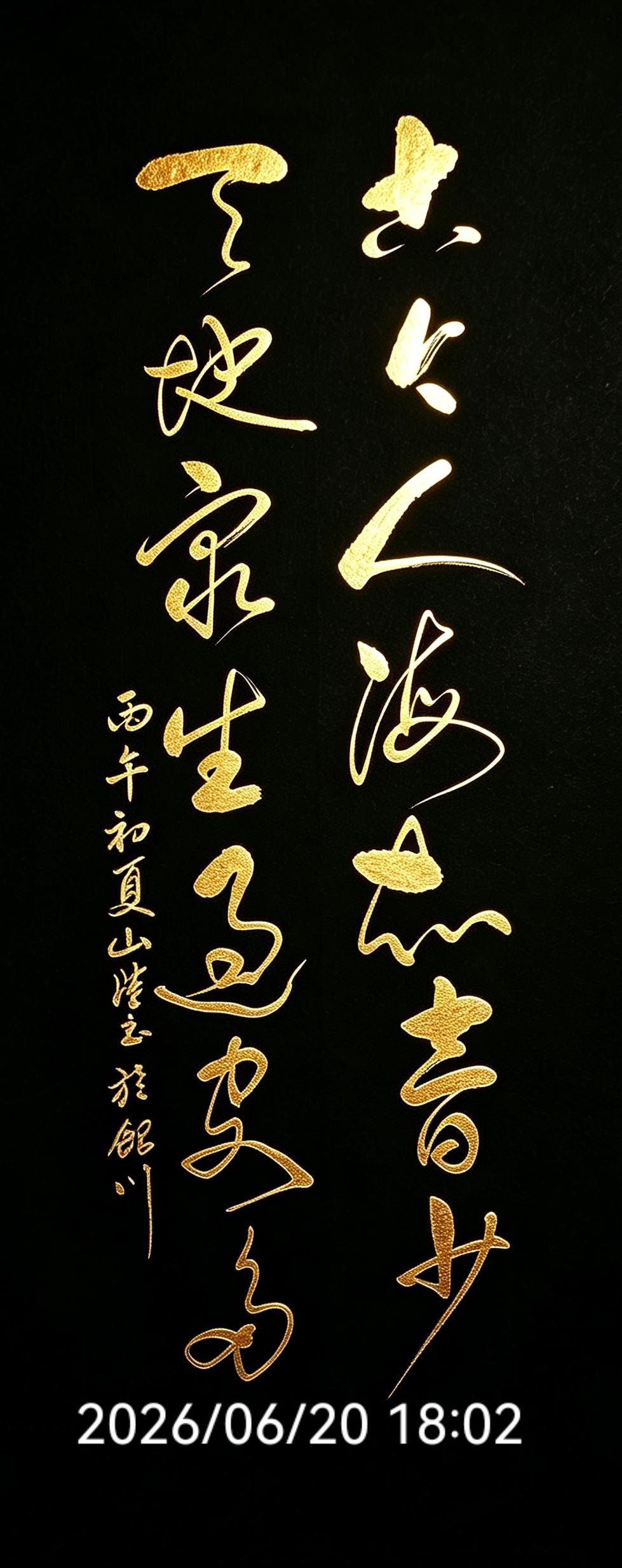 一联草书写尽半生孤独，读懂已是过来人！
这幅作品“古今人海知音少，天地众生过客多