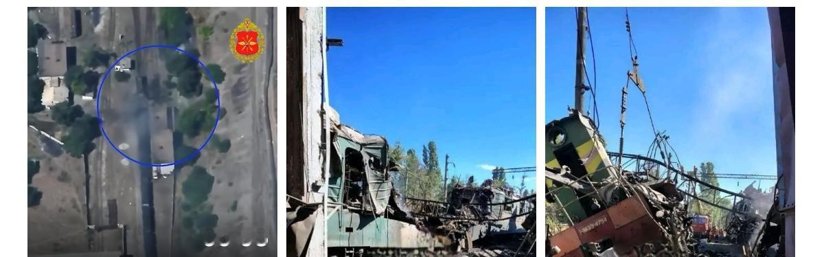 俄军袭击乌克兰第聂伯罗州尼古拉耶夫卡地区的两列火车。 ​​​

基辅州，俄军使用