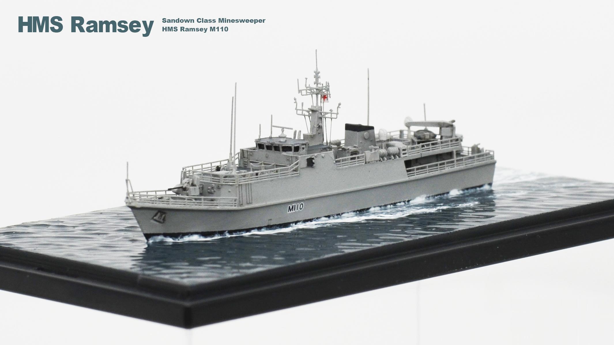 2023作品|水景现货系列-1/700英国皇家海军桑当级猎雷艇 M110拉姆赛号
