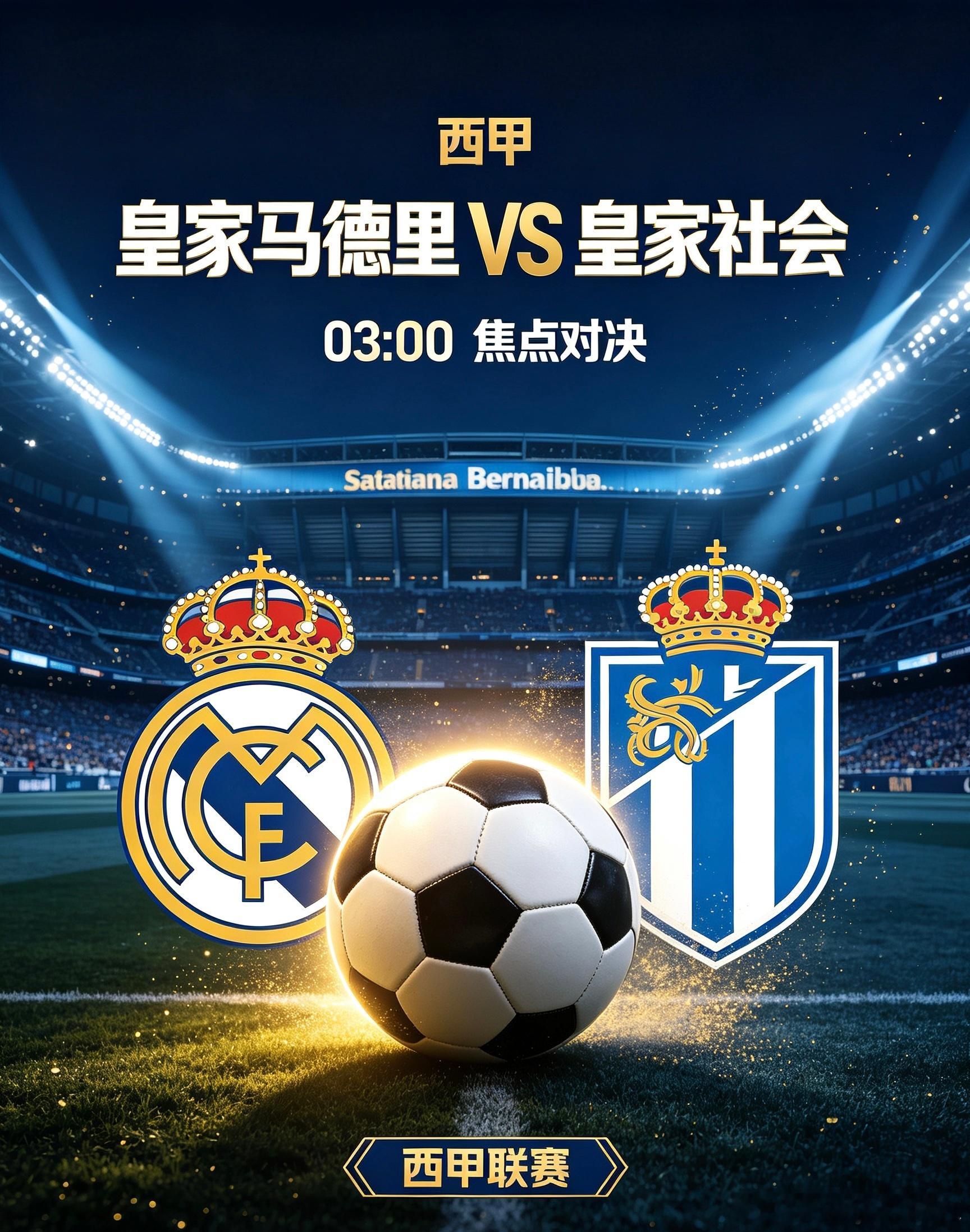 西甲焦点战：皇家马德里 VS 皇家社会主队皇家马德里：伯纳乌的恐怖引擎，拒绝慢热
