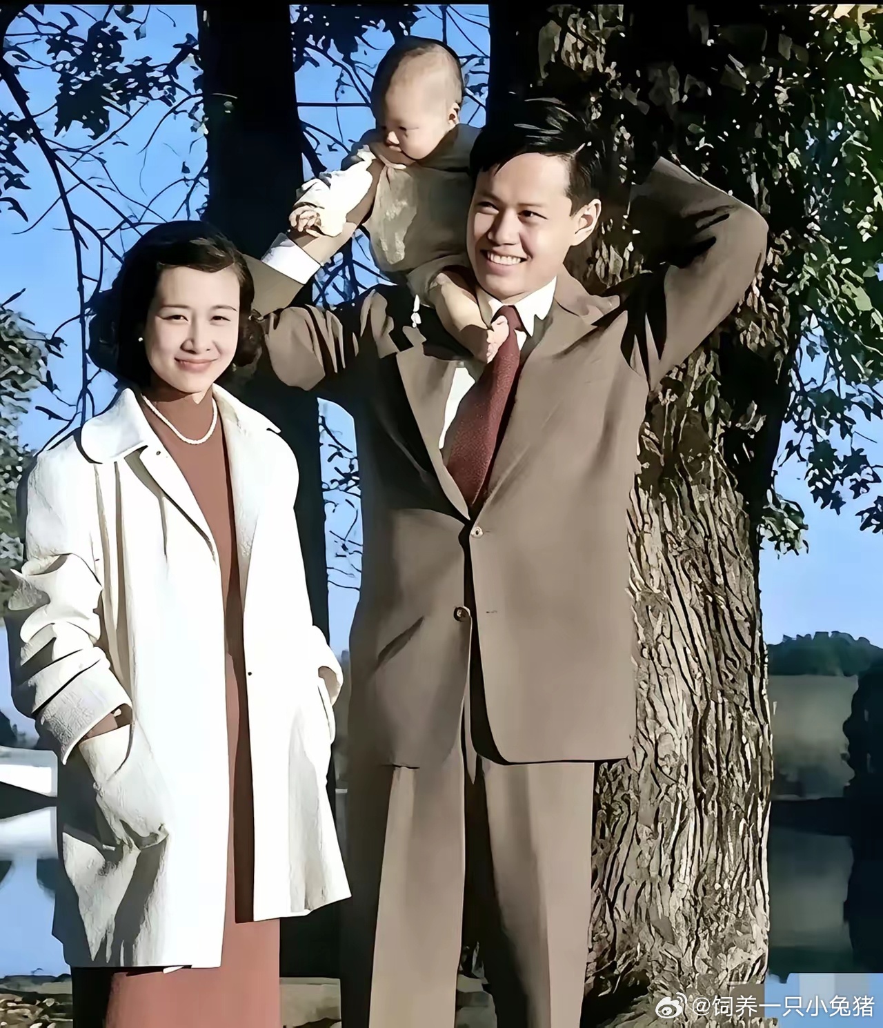 刚看过杨振宁早年的全家福。他太太真的很漂亮时尚。 ​​​