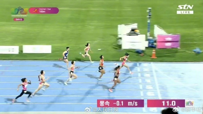【太牛了！#梁小静亚锦赛女子100米11秒37夺冠#】#时隔12年中国姑娘亚锦赛