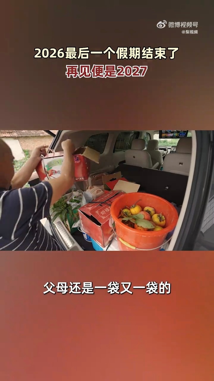 返工第一天靠家乡特产续命每次离家都演同一出戏，你推她塞，你推她塞，最后后备箱躺得