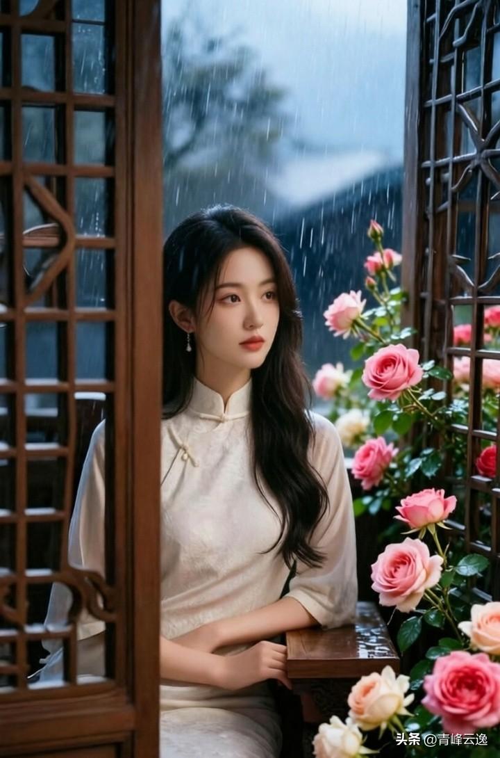 《鹧鸪天~~雨夜思》

夜雨敲开浅夏天，轻愁随韵散如烟。

焦桐牖下弦音寂，柳笛