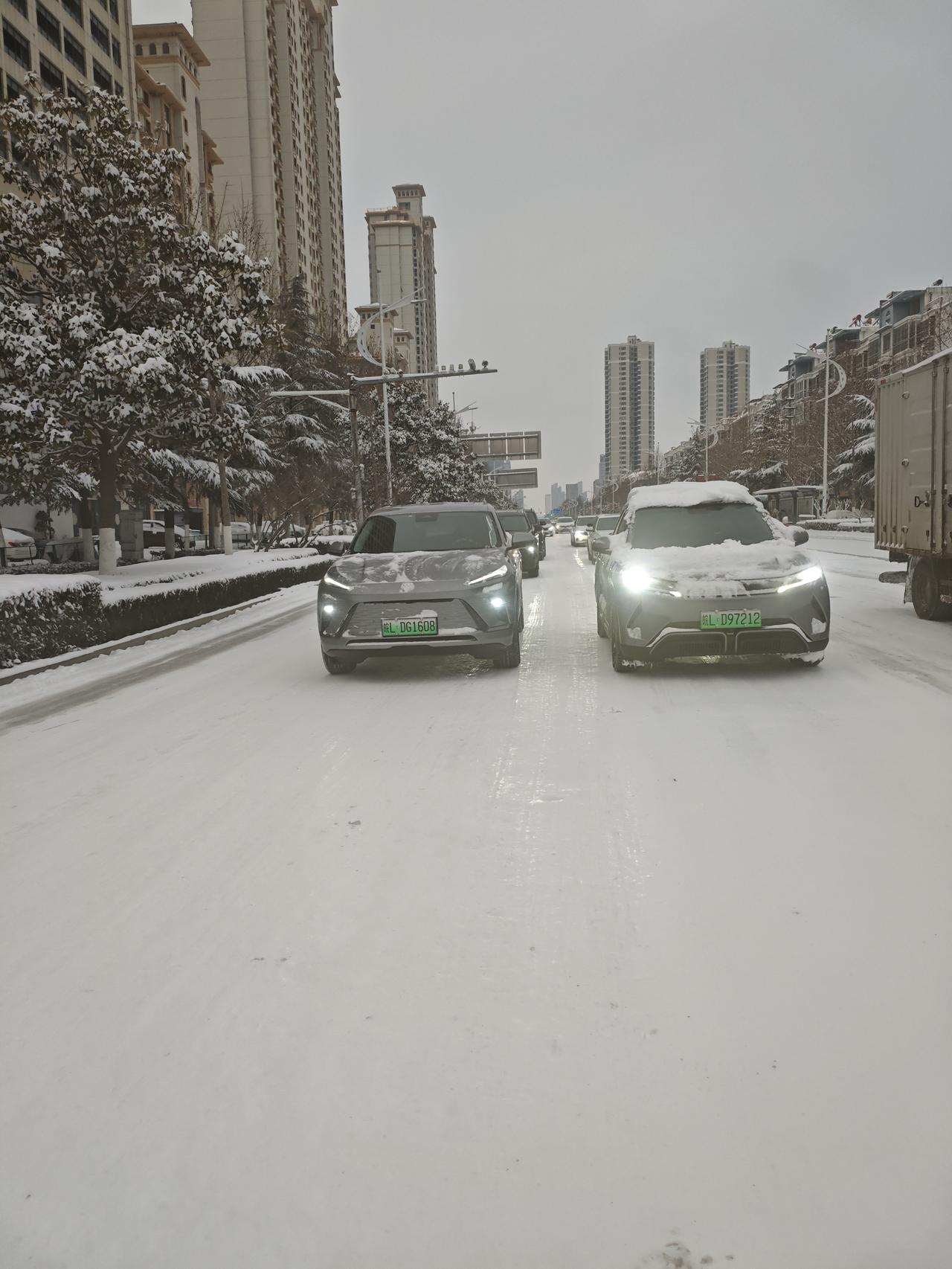 记录我的2026雪后的马路变得温柔起来，车都慢悠悠地开着，平日里的匆忙劲儿被雪裹