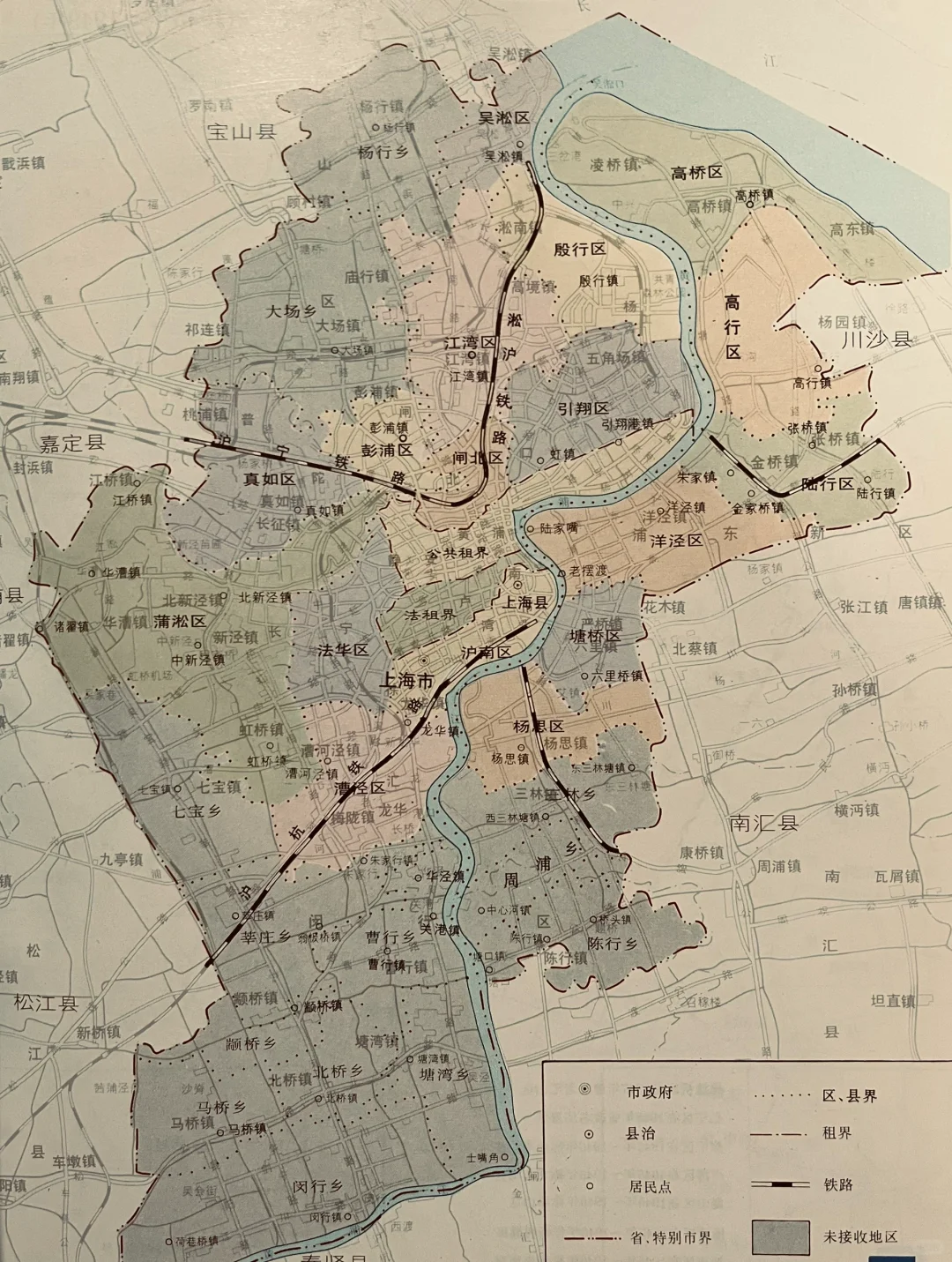 1912年上海境内所辖市镇·今上海市区的雏形