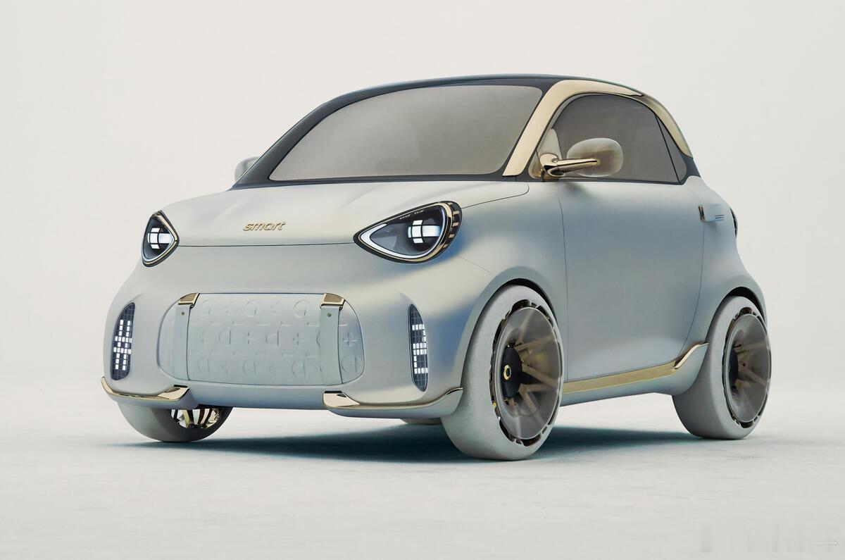 smart发布2号概念车，这款双座车基于吉利开发的定制ECA构架（Electri