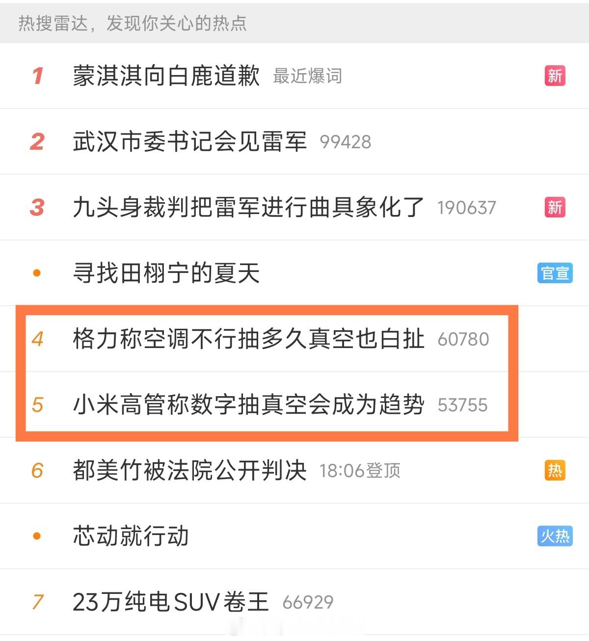 这两个话题…不知道说点啥我只是觉得空调抽真空乱象这么久，小米这次带头消费者都是好