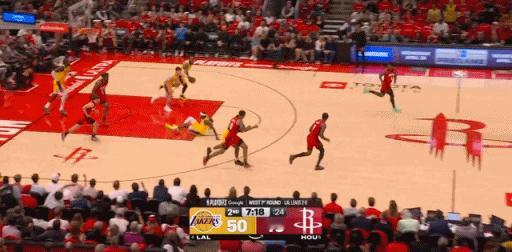 布朗尼连得五分，黑子又要吃不下饭了火箭vs湖人NBA