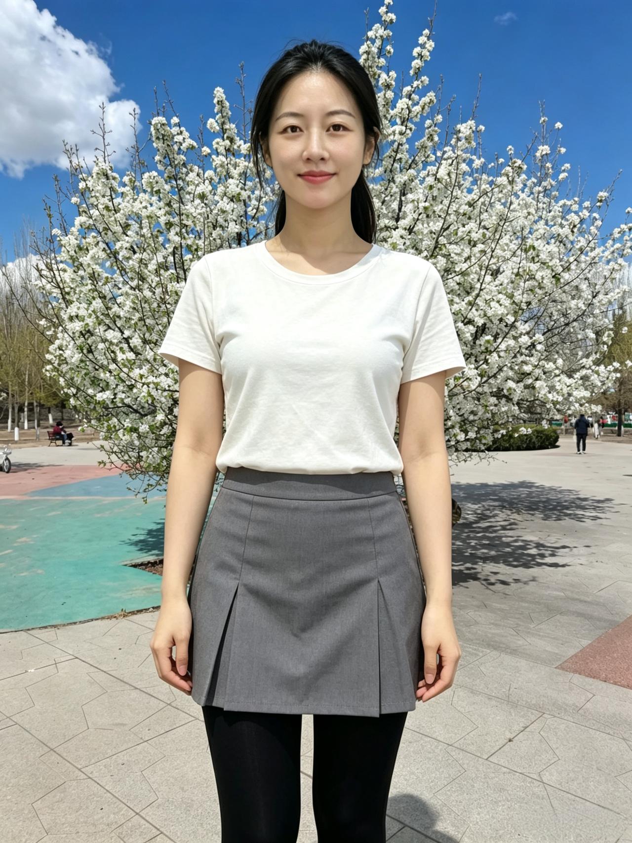 你站在白花树下，安静又明亮
和春天的温柔，刚好撞了个满怀