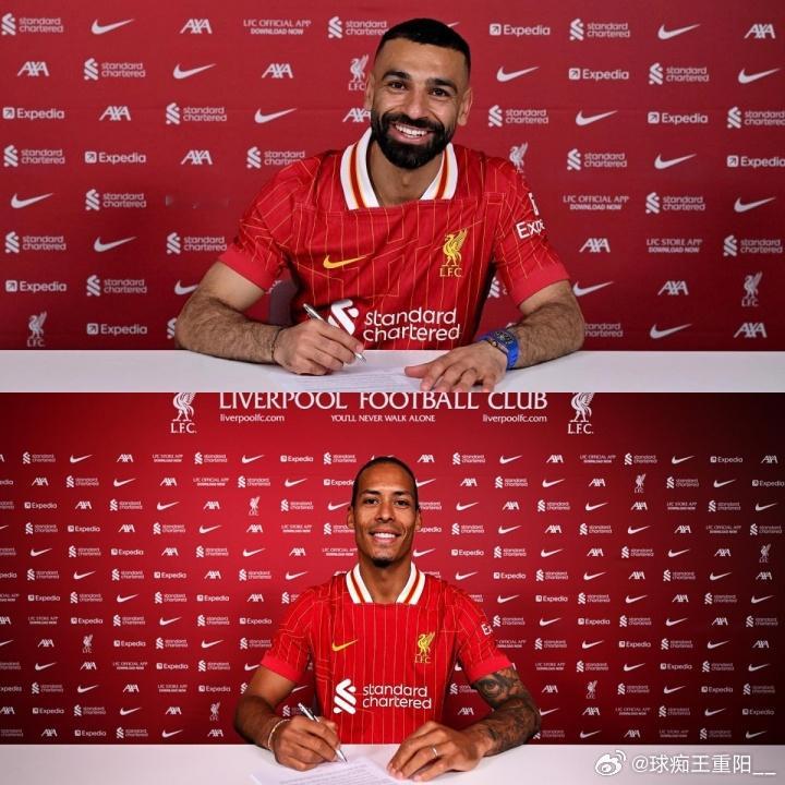 得服老😔33岁萨拉赫34岁范戴克顶薪续约，一人坐板凳一人失误多利物浦英超联赛