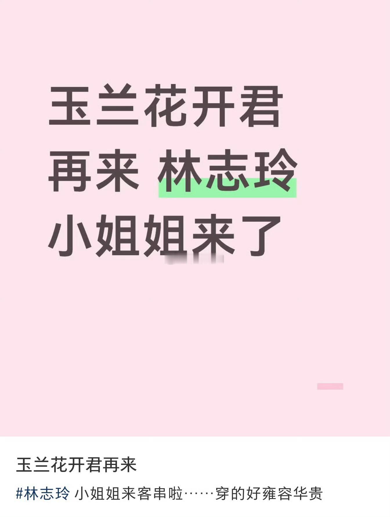 玉兰花开君再来竟然还有志玲姐姐客串啊 