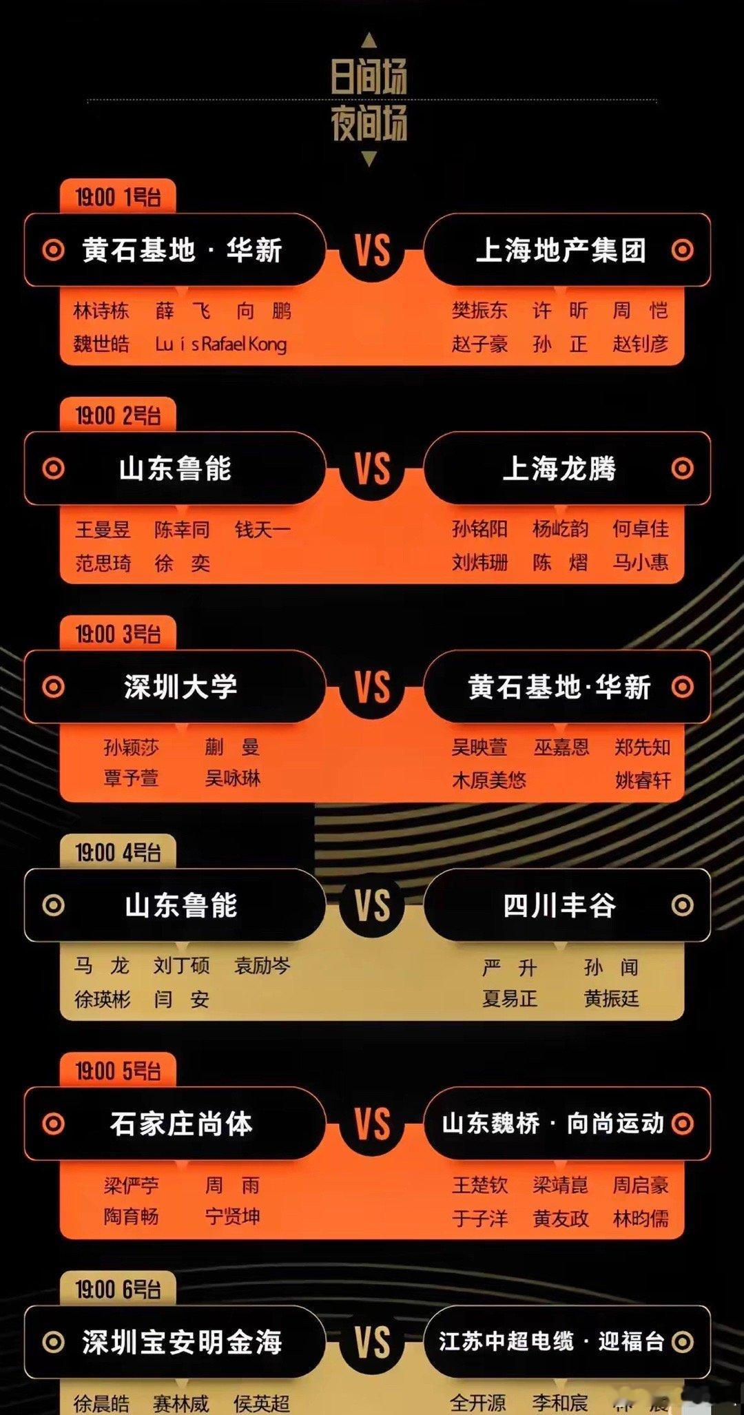 14日乒超联赛晚间赛程出炉：晚上比赛热闹了！眼睛看不过来！樊振东、王楚钦、孙颖莎