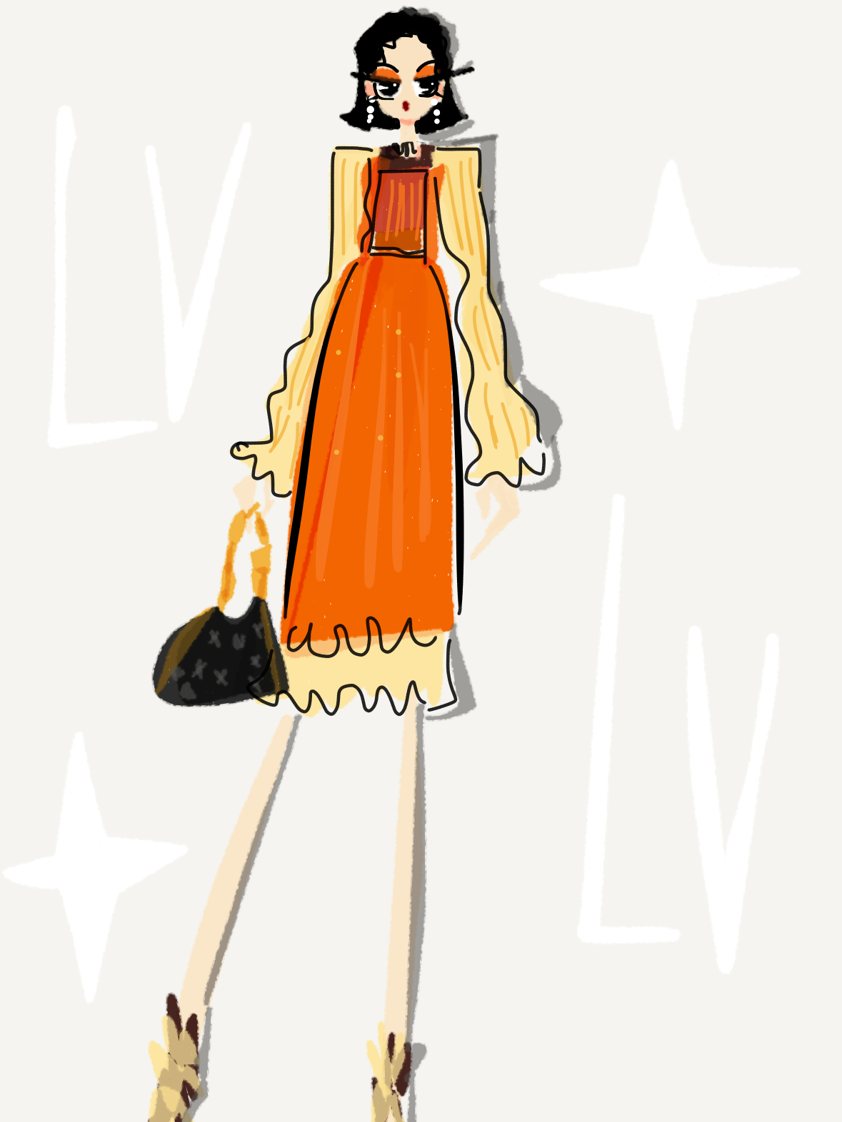 宋茜[超话]宋茜lv品牌代言人 sallyloving 插画 ​​​
