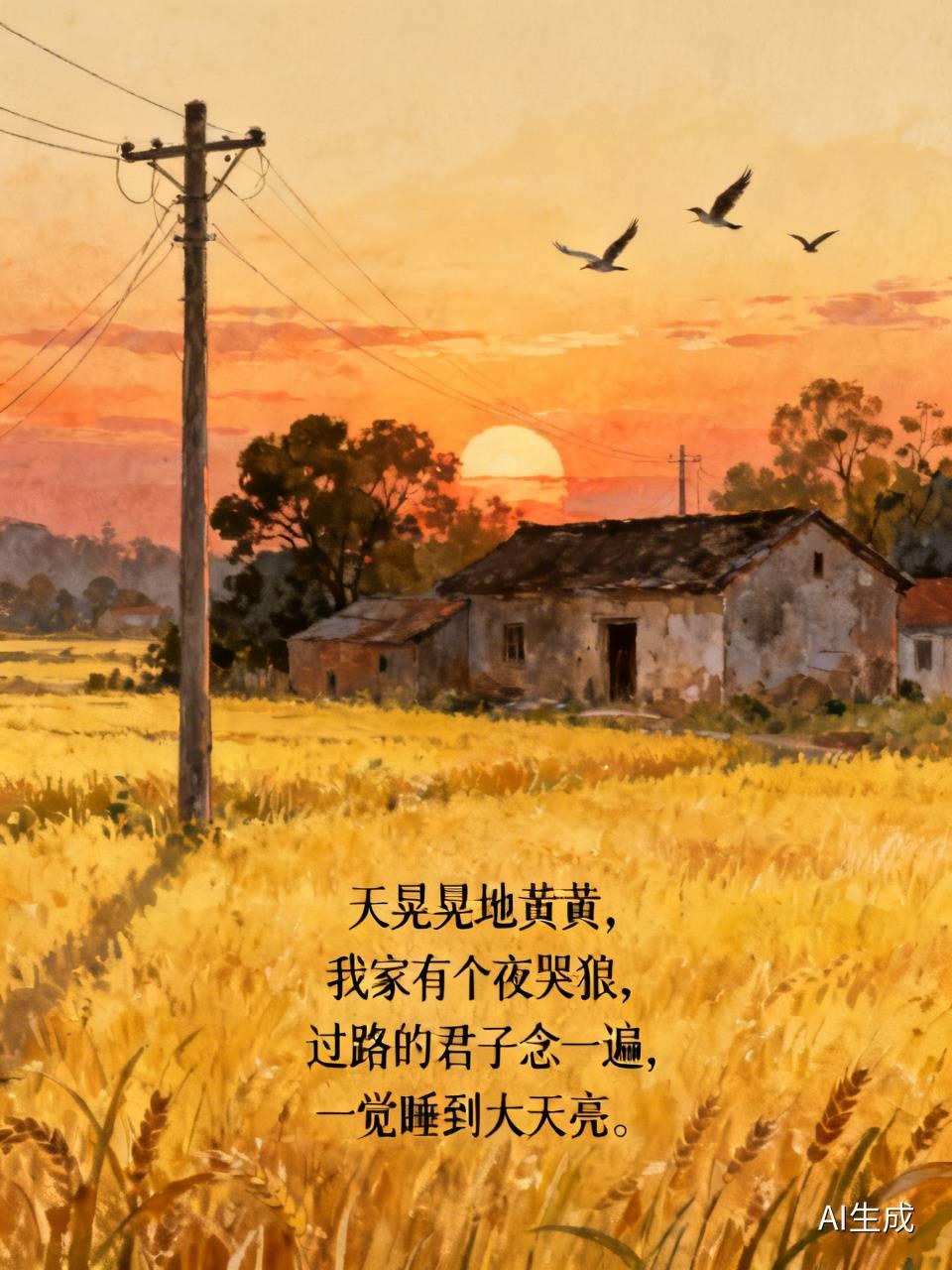 昨天上午出去散步，瞧见马路边的一根电线杆上，贴着一段用毛笔写在黄皮纸上的话，内容
