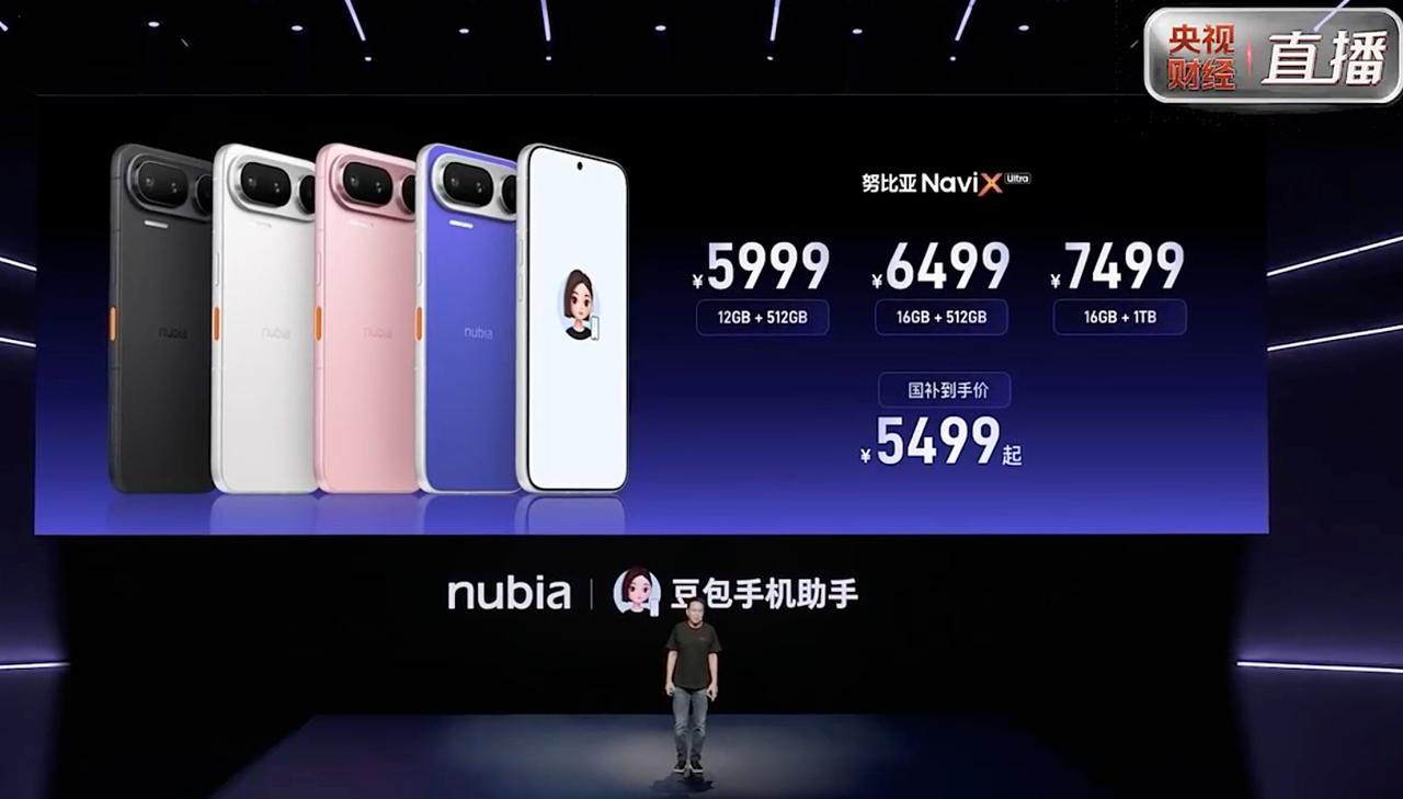 努比亚NaviX Ultra发布

指纹和AI按键二合一，内置豆包手机助手消费者