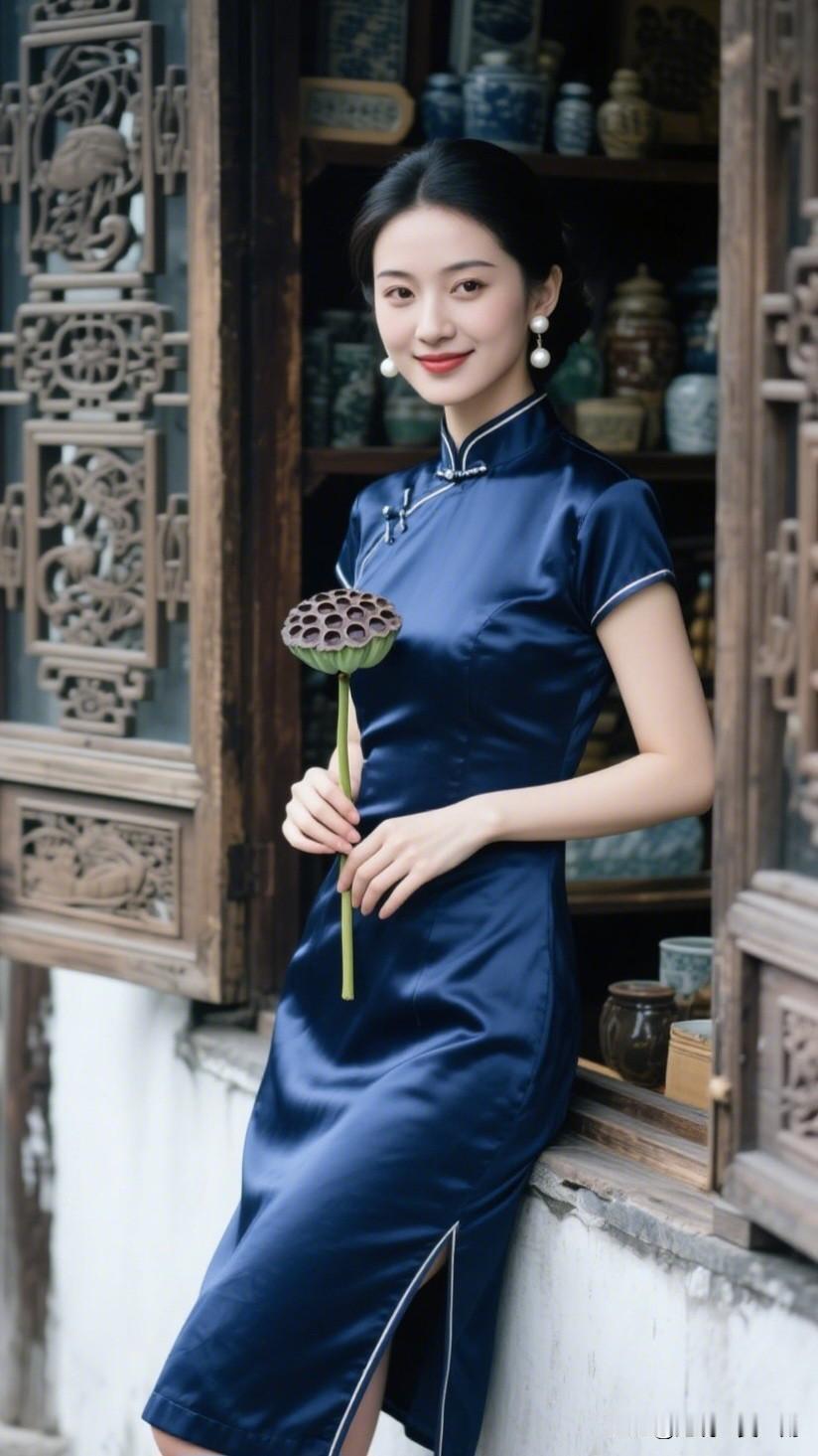 青瓷瓶中花，美人倚窗笑。女星穿旗袍有多美 优雅旗袍，古典韵味，花束相伴，韵味悠长