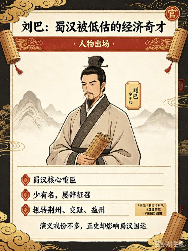 刘巴：蜀汉被严重低估的经济大神，连诸葛亮都自叹不如