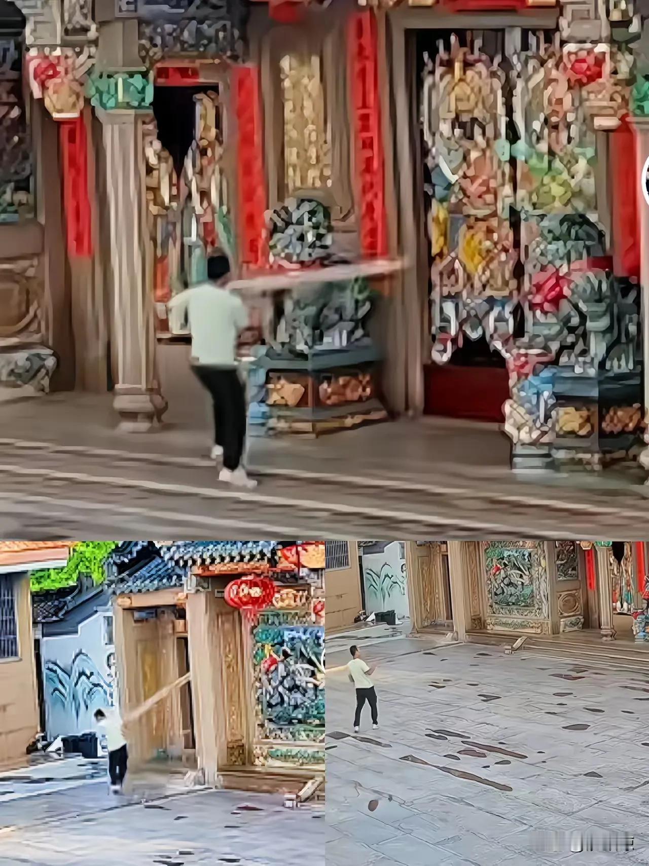 这几天网上不停刷到汕头洞盂镇“砸祠堂″的视频:
一男子可能生活中遇到坎坷，把不如