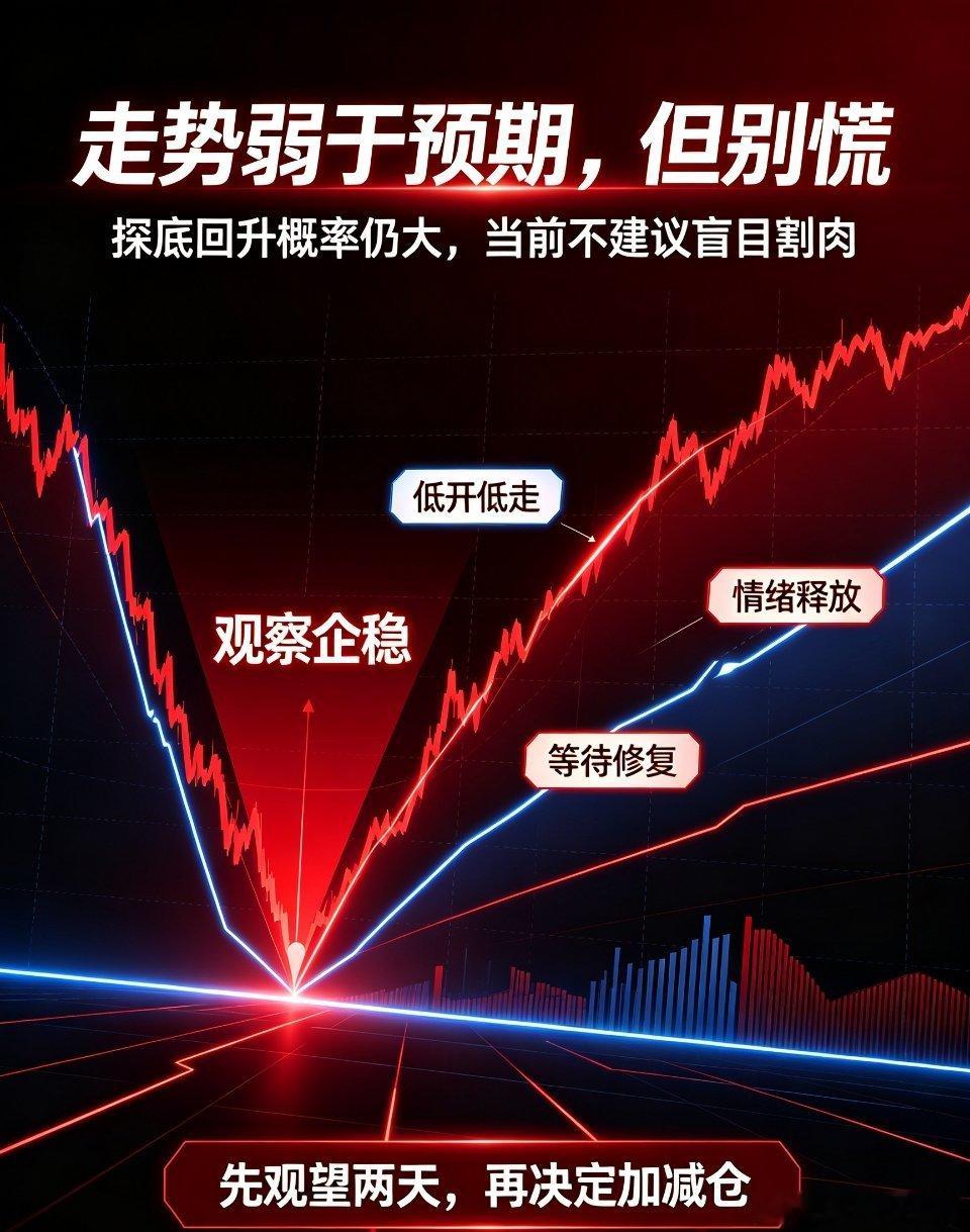 大盘弱势低开低走！题材集体重挫、情绪降温，耐心等待探底回升今日早盘A股两市整体表
