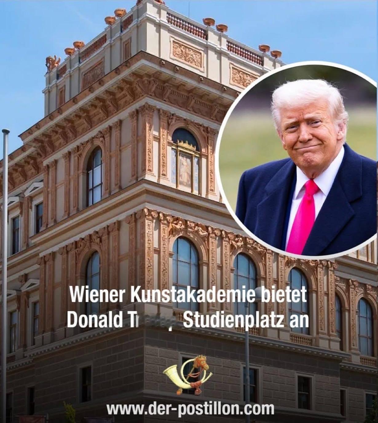 维也纳艺术学院为特朗普提供了一个免学费的学生名额。

这是奥地利式的行为艺术吗？