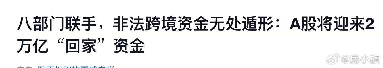八部门联手，非法跨境资金无处遁形：A股将迎来2万亿"回家"资金 