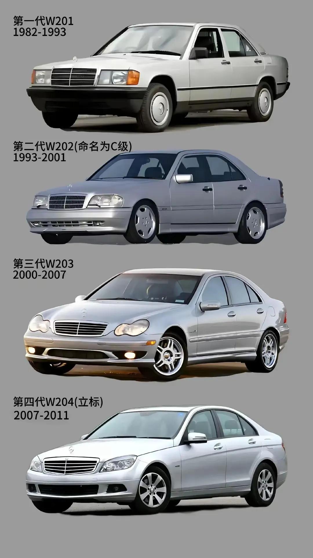 历代奔驰C纪欣赏

奔驰C级轿车价格相对低，让很多人圆了大奔梦，属于畅销车型，今