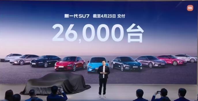 2026北京车展小米汽车发布会上，雷军公布了多个销售数据。
新一代小米SU7交付