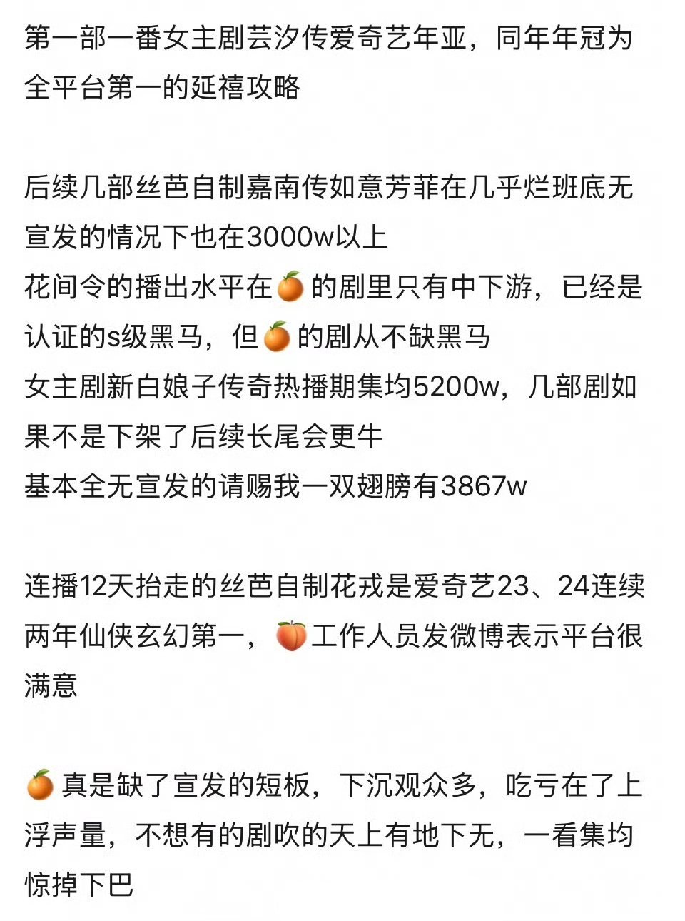 鞠婧祎每一部都播得挺好的，大多都是小制作的剧，吃亏在剧宣发太差了，感觉每次播剧都