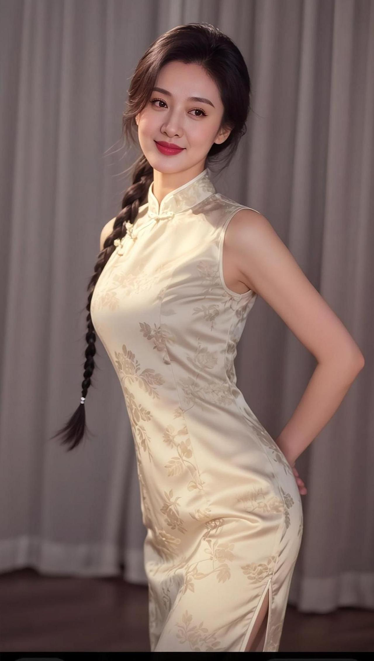 AI旗袍半身照 随变ai随便玩 颜值随拍 优雅气质写真 等等我先摆好造型