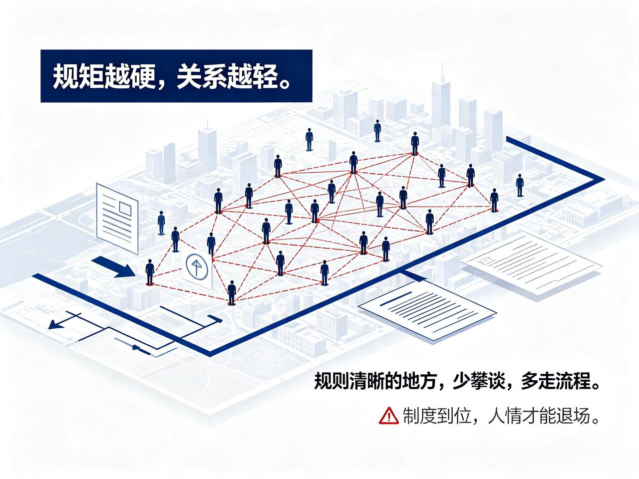 规矩越硬，关系越轻。
一个社会到处在套近乎，不是因为人情浓，而是规则缺席下的无奈